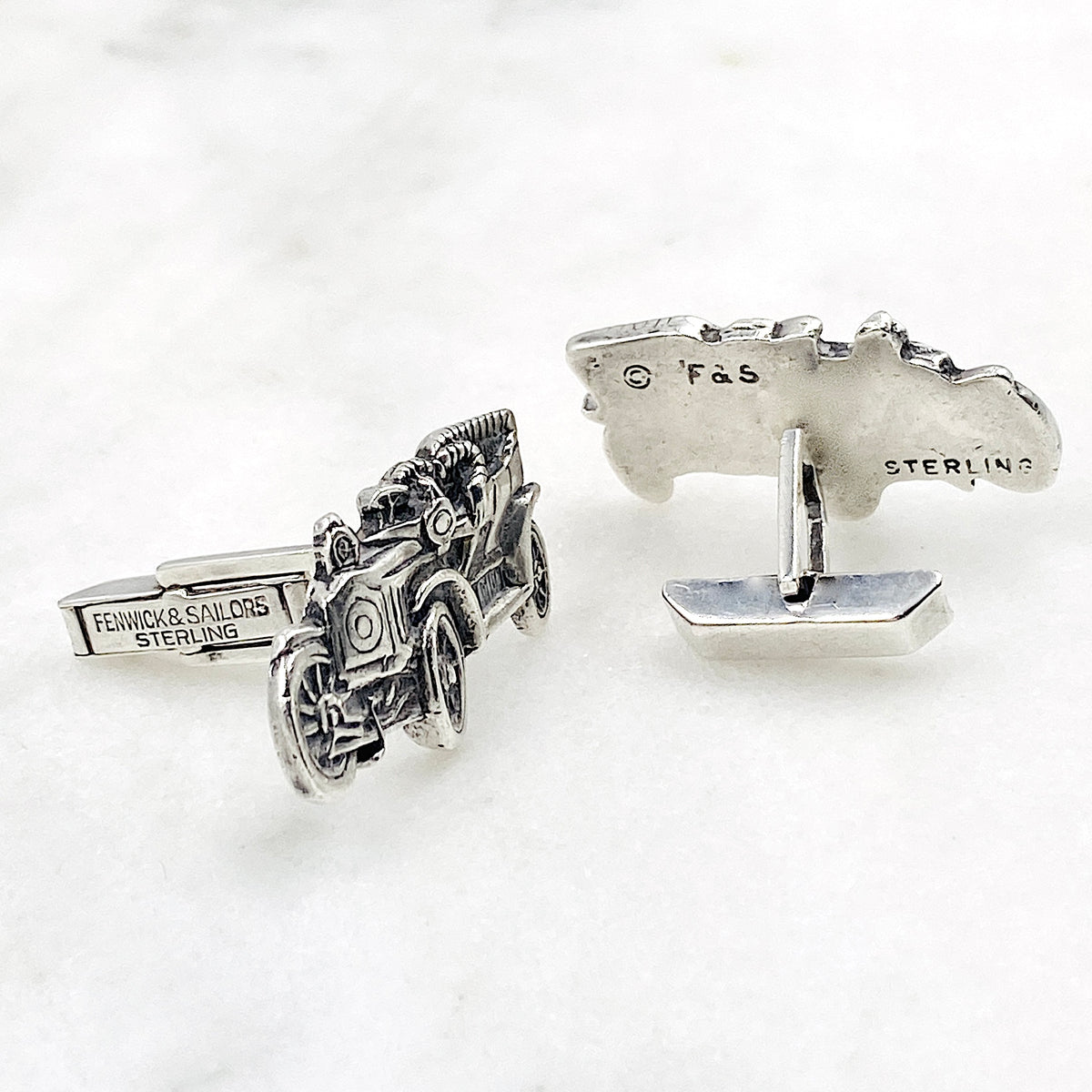 Fenwick & Sailors Vermeil Sterling Silver Postage Stamp Cufflinks / One high quality Penny Black