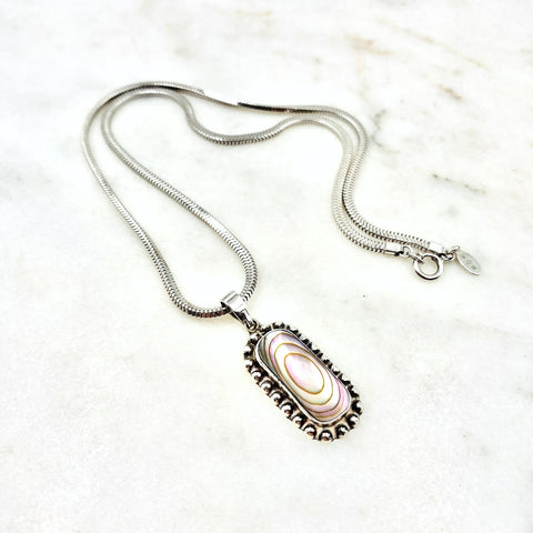 Sterling Silver & Abalone Shell Necklace