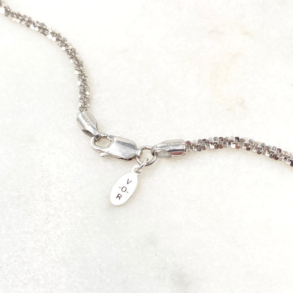 Initial C Sterling Silver Charm Necklace