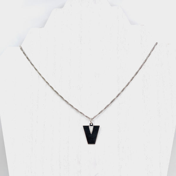 Initial V Sterling Silver Necklace