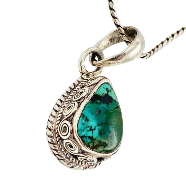 Vintage-O-Rama Turquoise Teardrop Necklace