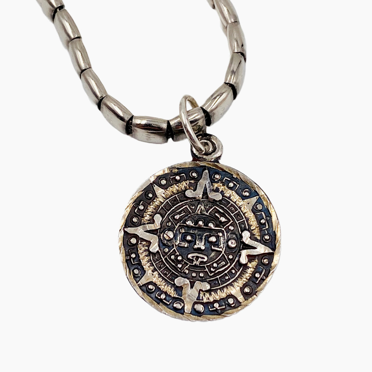 Sterling Silver Mexico Charm Bracelet 7 1/2 - 925 Aztec Calendar