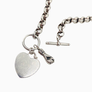 heart and figa sterling toggle necklace
