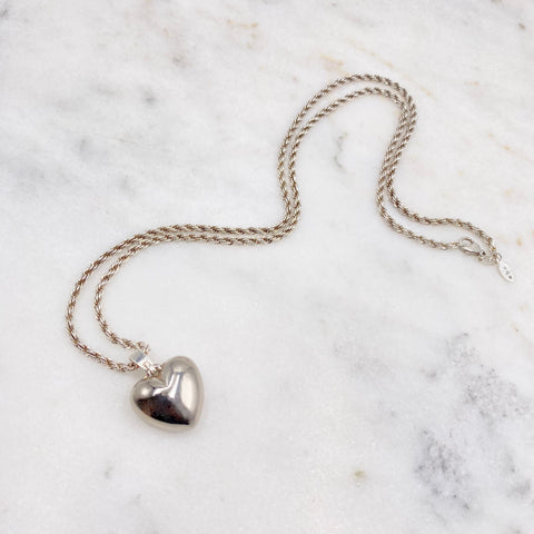 Big Heart Sterling Silver Necklace
