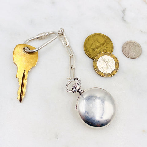 "Pocket Watch" Sterling Silver Keychain