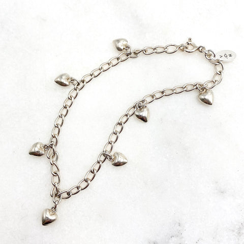 Mini Hearts Sterling Silver Charm Bracelet