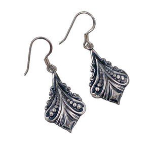 Vintage O Rama Art Nouveau Silver Earrings