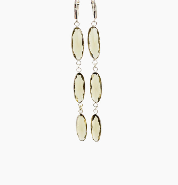 tourmaline and sterling silver drop earrings