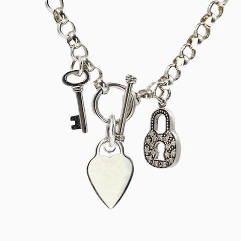 heart lock and key necklace