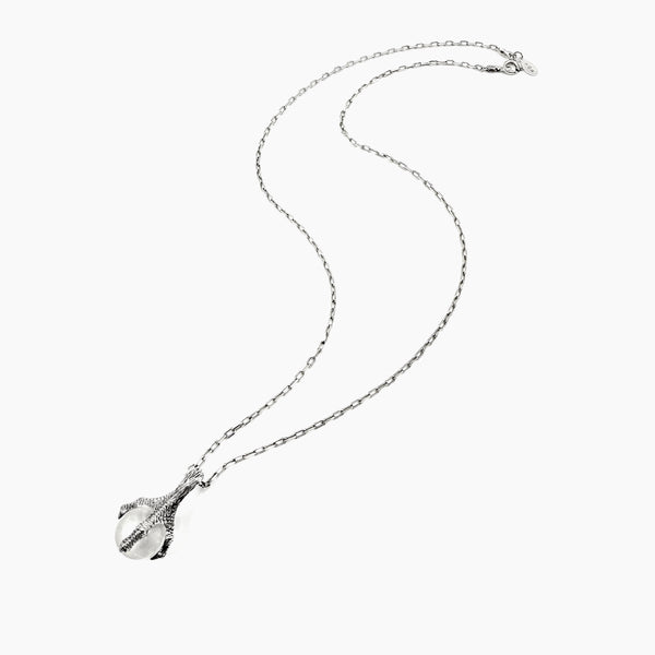 Sterling Silver and Crystal Dragon Claw Orb Necklace