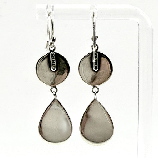 vintage dot motif sterling drop earrings