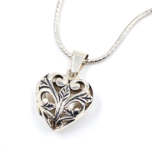 Jezlaine Sterling Silver Heart Locket Necklace