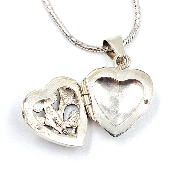 Jezlaine Sterling Silver Heart Locket Necklace