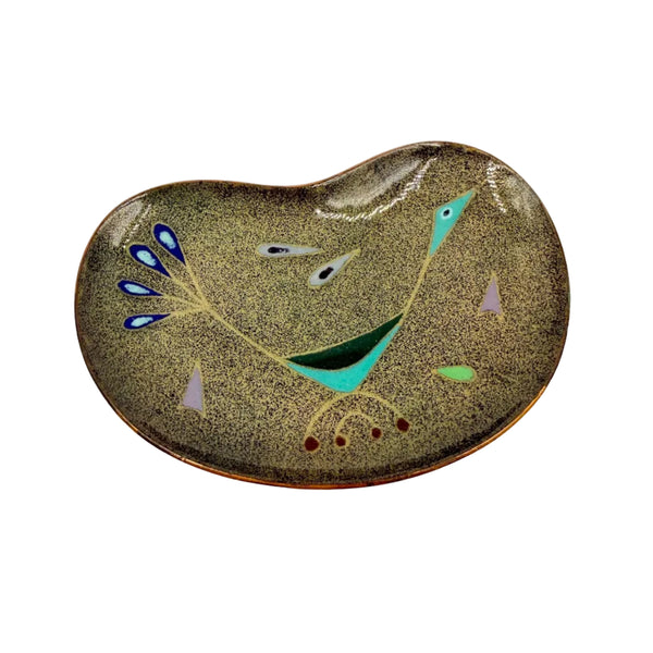 Miguel Pineda Enamel Peacock Tray
