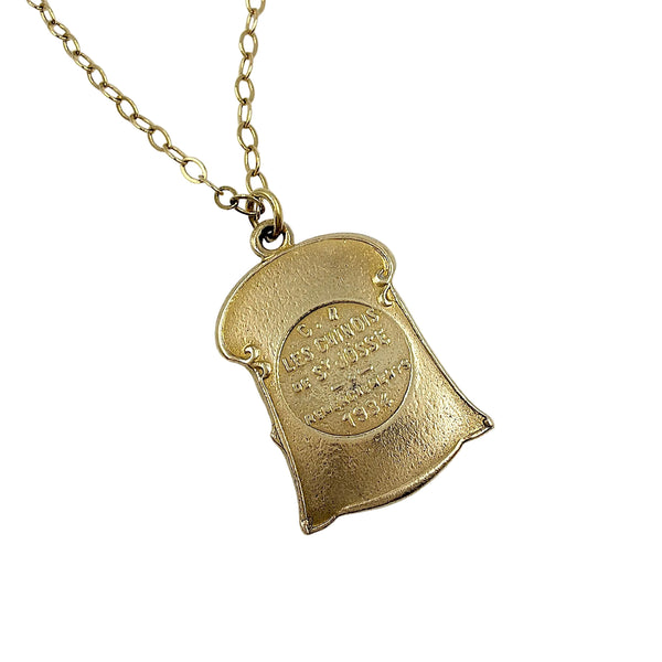 Art Nouveau 1934 Bronze Medal Necklace 