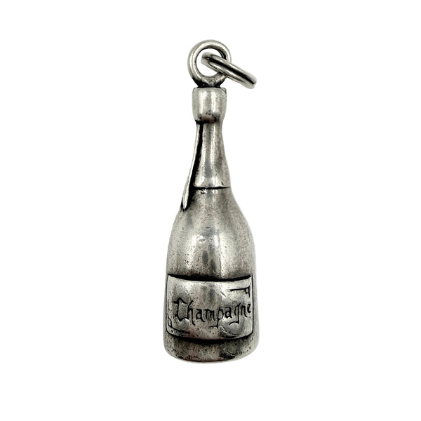 Champagne Bottle Sterling Silver Charm