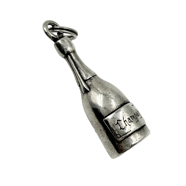 Champagne Bottle Sterling Silver Charm