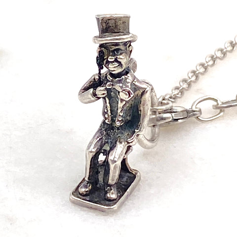 Charlie McCarthy Sterling Silver Charm Necklace