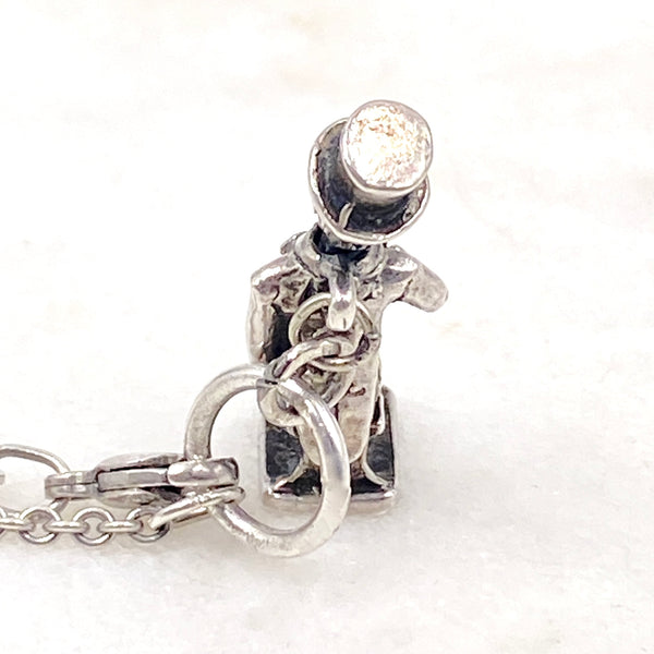 Charlie McCarthy Sterling Silver Charm Necklace