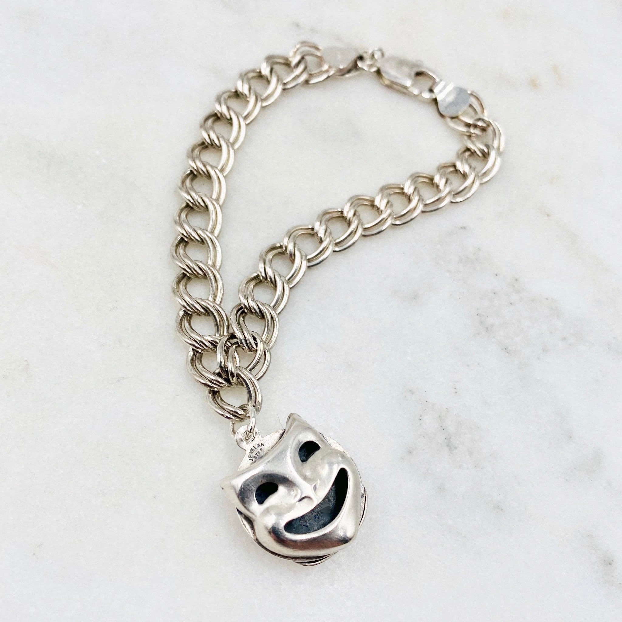 Comedy & Tragedy Sterling Silver Charm Bracelet