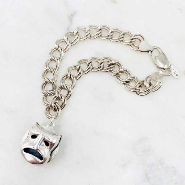 Comedy & Tragedy Sterling Silver Charm Bracelet