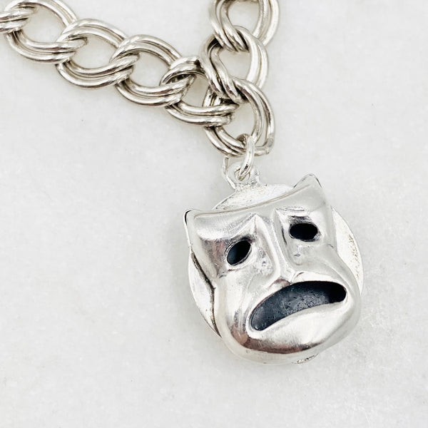 Comedy & Tragedy Sterling Silver Charm Bracelet