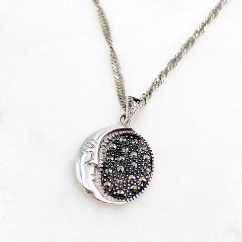 Moon & Stars Sterling Silver Necklace