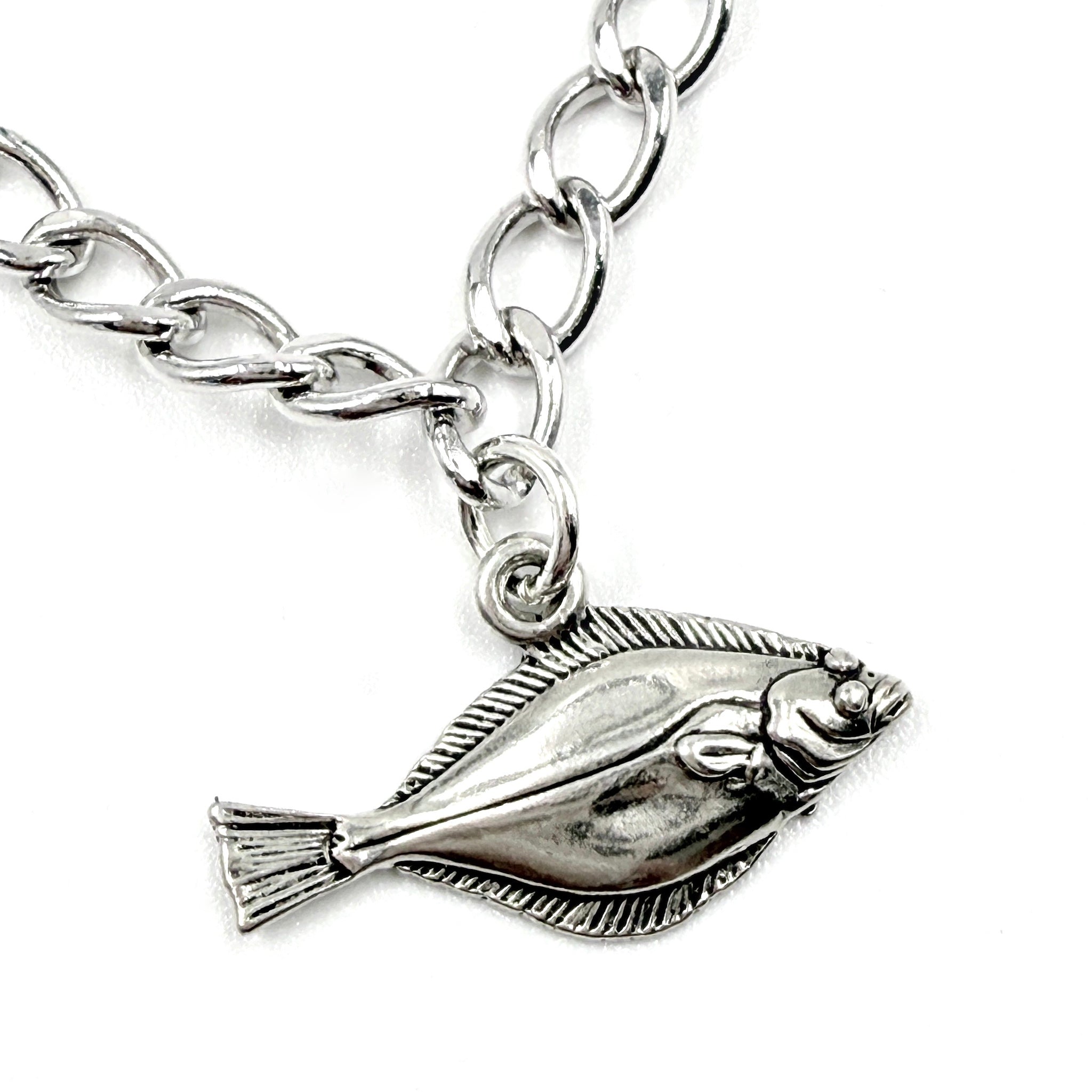 Sterling Silver Vintage Fish Charm Bracelet