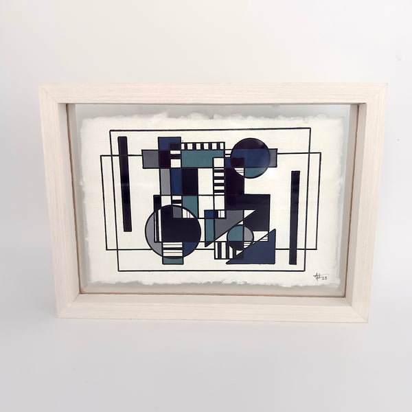 Modernist Geometric 4"x 6" Original Painting