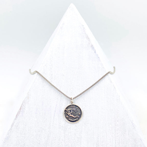 Aquarius Sterling Silver Charm Necklace
