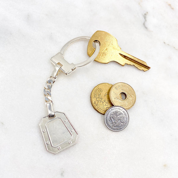 Classic Sterling Silver Screw Head Keychain