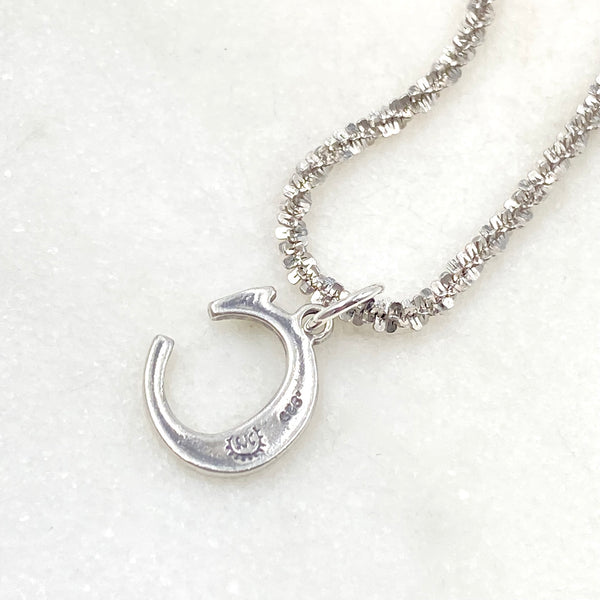 Initial C Sterling Silver Charm Necklace