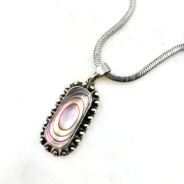 Sterling Silver & Abalone Shell Necklace