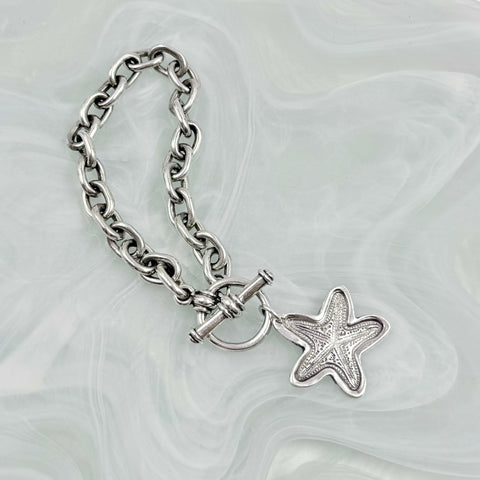 Sterling Silver Starfish Charm Bracelet