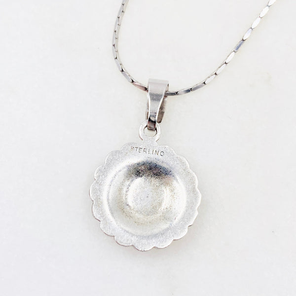 Sterling Silver Crystal Rosette Necklace