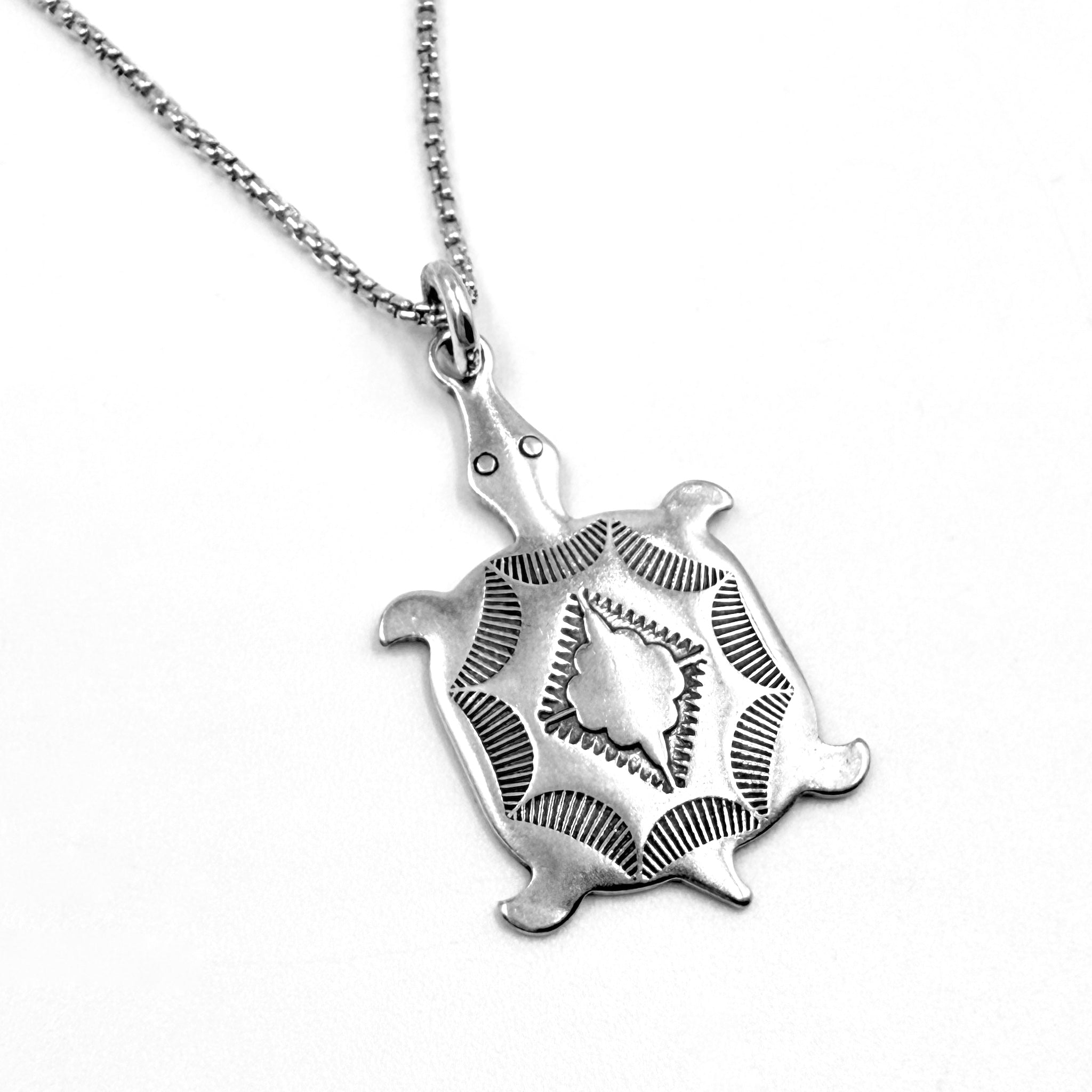 Sun West Sterling Silver Turtle Necklace