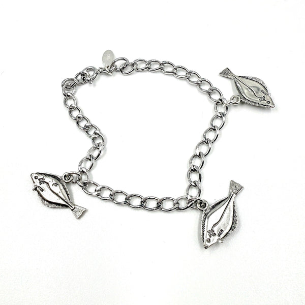 Sterling Silver Vintage Fish Charm Bracelet