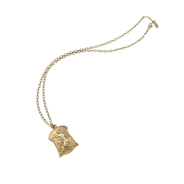 Art Nouveau 1934 Bronze Medal Necklace 