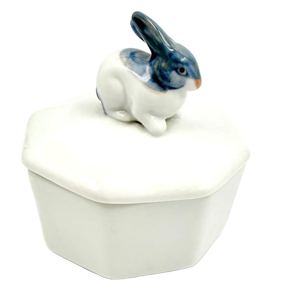 vintage lidded rabbit jar japan