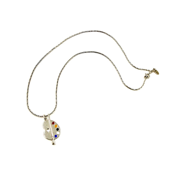 Painter's Palette Sterling Silver Charm Necklace
