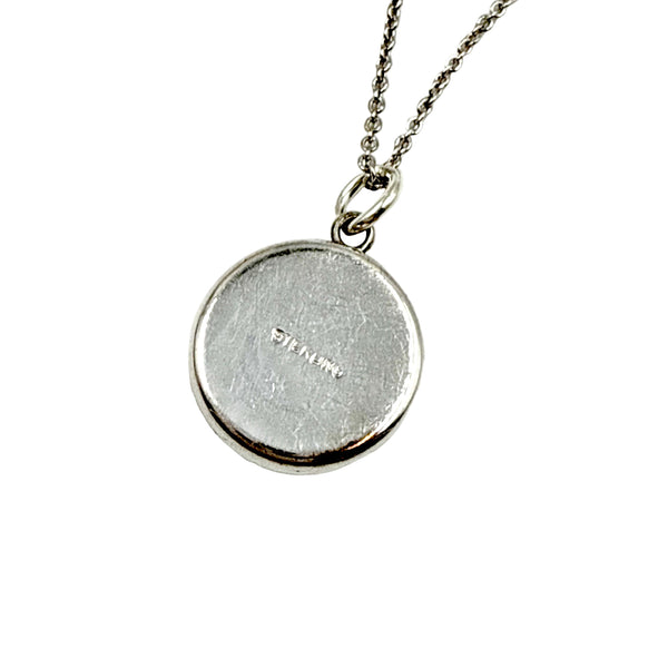 Crystal Bubble Clock Sterling Silver Charm Necklace
