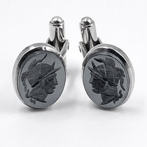 Gladiator Sterling Silver and Hematite Cufflinks