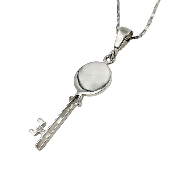 Vintage Sterling Silver Letter K Key Necklace