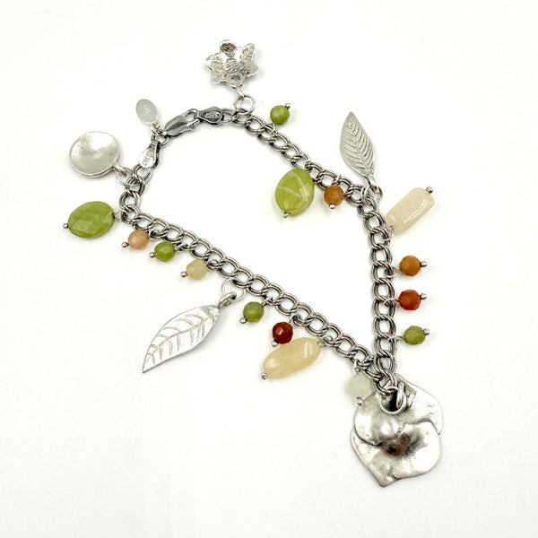 vintage sterling silver flower bracelet
