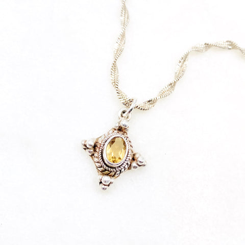 Sterling Silver & Topaz Necklace