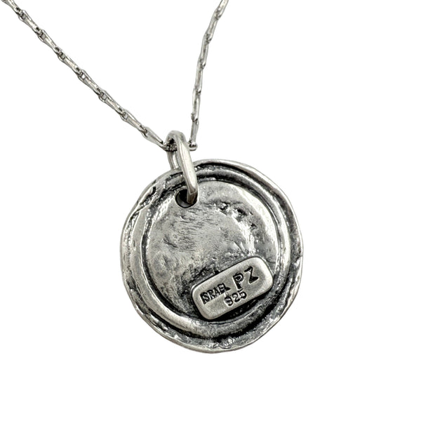 Wax Seal Letter P Sterling Silver Necklace