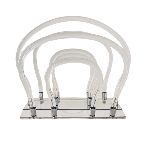 Dorothy Thorpe Lucite and Mirror Waterfall Magazine Rack