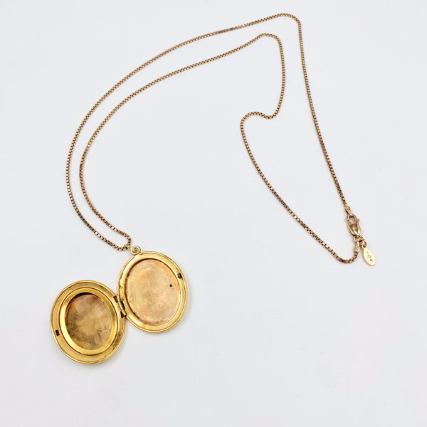 Gold-Filled Floral Locket Necklace