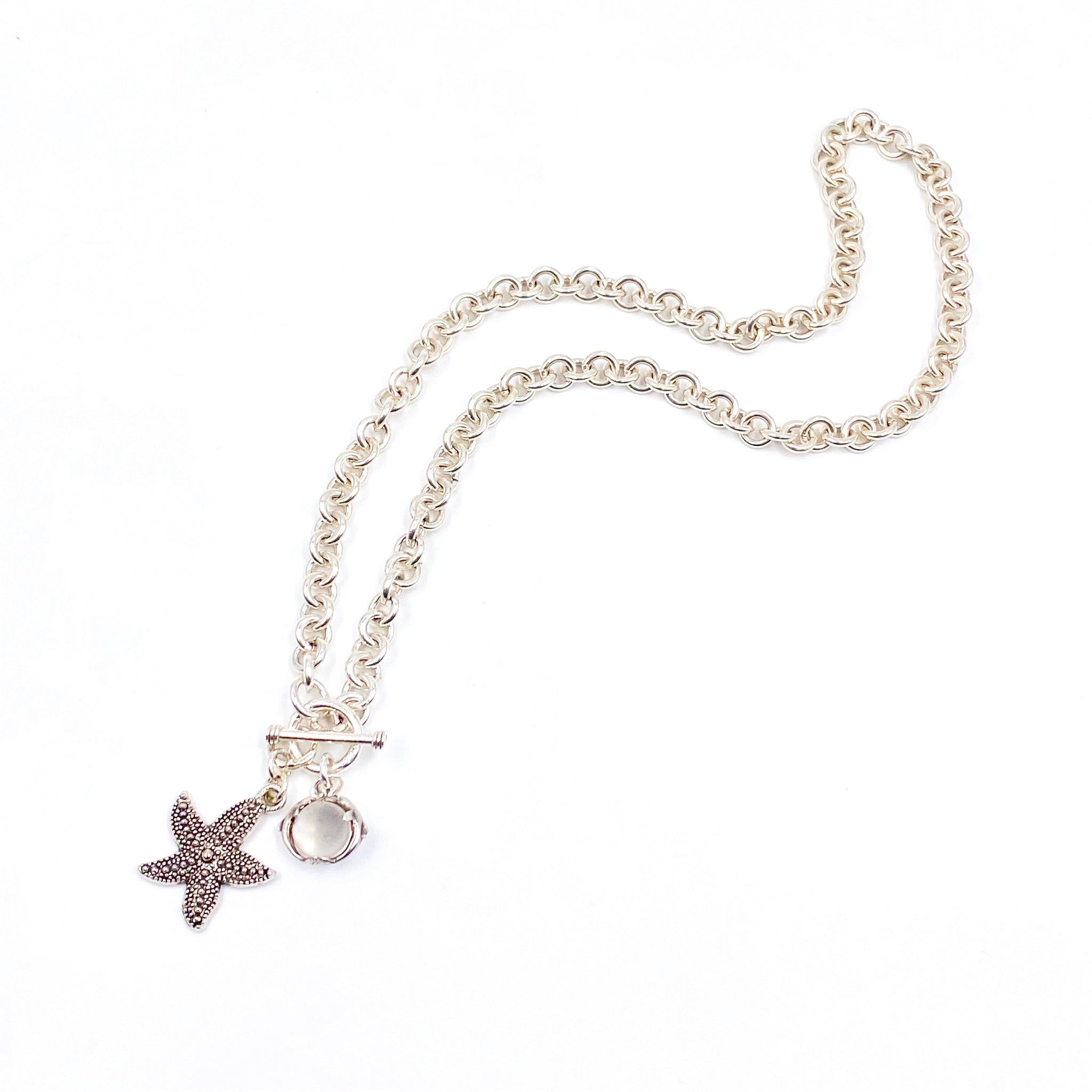 Starfish &  Dolphin Pool of Light Toggle Necklace