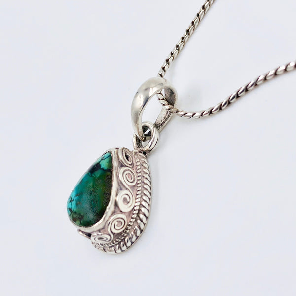 Vintage-O-Rama Turquoise Teardrop Necklace